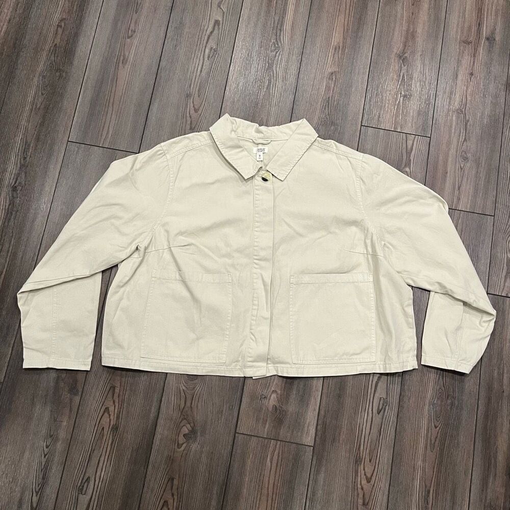 Ana Crop Jacket‎ Women's Size 3X Shacket 100% Cotton Long Sleeve Front Pockets